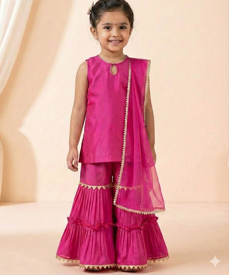 Pink sharara set with dupatta