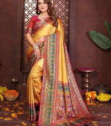 Yellow Color Premium Pure Banarasi Tissue Silk Saree