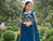 teal sequin embroidered lehenga set in vichitra fabric