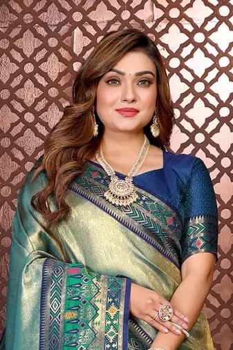 Aqua Blue Color Premium Pure Banarasi Tissue Silk Saree