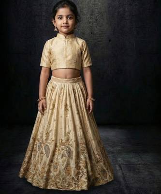 Ivory embroidered lehenga set 1