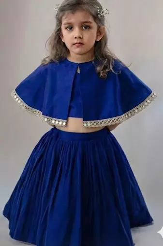 Royal blue cape style lehenga