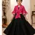 Black lehenga with pink tie-front jacket