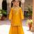 Yellow embroidered kurta with skirt