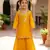 Yellow embroidered kurta with skirt
