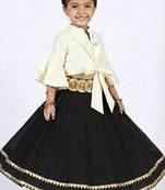 Ivory top with black lehenga