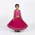 Girls pink lehenga set with ethnic jacket and gold trim