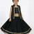 Girls black festive lehenga set with sleeveless jacket
