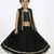 Girls black festive lehenga set with sleeveless jacket