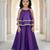 Girls purple layered lehenga set with silver trim