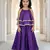 Girls purple layered lehenga set with silver trim