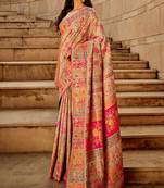 Silver-grey intricate weave saree