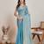 Blue shimmer chiffon saree