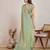 Mint green shimmer chiffon saree