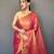 Pink tissue silk zari weaving border pallu saree with blouse