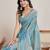Blue shimmer chiffon saree
