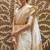 Ivory & gold kanjeevaram silk blend saree
