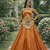 lehenga set orange silk satin embroidered festive wear