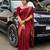 Deep maroon silk blend saree with zari butis