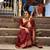 Deep maroon silk blend saree with zari butis