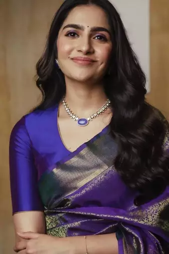 Royal purple banarasi silk blend saree