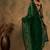 Emerald green net embroidered saree