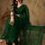 Emerald green net embroidered saree
