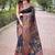 Black woven pashmina silk blend saree with blouse piece