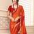 Red bandhani print chiffon saree