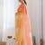 Peach & yellow ombre silk blend saree