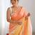 Peach & yellow ombre silk blend saree