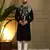 Men's black viscose silk sequins embroidered kurta with pajama set
