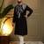 Men's black viscose silk sequins embroidered kurta with pajama set