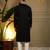 Men's black viscose silk sequins embroidered kurta with pajama set