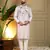 Men's grey viscose silk sequins embroidered kurta with pajama set