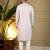 Men's grey viscose silk sequins embroidered kurta with pajama set