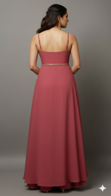 Rose Pink Anarkali Lehenga 2