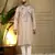 Men's beige viscose silk sequins embroidered kurta with pajama set