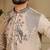 Men's beige viscose silk sequins embroidered kurta with pajama set