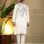 Men's white viscose silk sequins embroidered kurta with pajama set