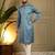 Men's blue khadi cotton mirror embroidered kurta with pajama set