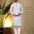 Men's blue jacquard woven kurta with pajama set