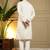 Men's white khadi cotton mirror embroidered kurta with pajama set