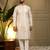 Men's mustard jacquard woven kurta with pajama set
