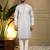 Men's grey jacquard woven kurta with pajama set