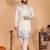 Men's white linen cotton sequins embroidered kurta with pajama set