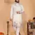 Men's white linen cotton sequins embroidered kurta with pajama set