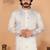 Men's white linen cotton sequins embroidered kurta with pajama set