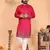Men's pink linen cotton sequins embroidered kurta with pajama set
