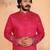 Men's pink linen cotton sequins embroidered kurta with pajama set